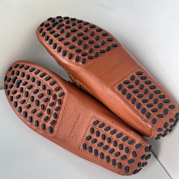 LACOSTE Men\'s Ansted Craft Tan Leather Loafer Driving Shoes Size 11.5 main image 5